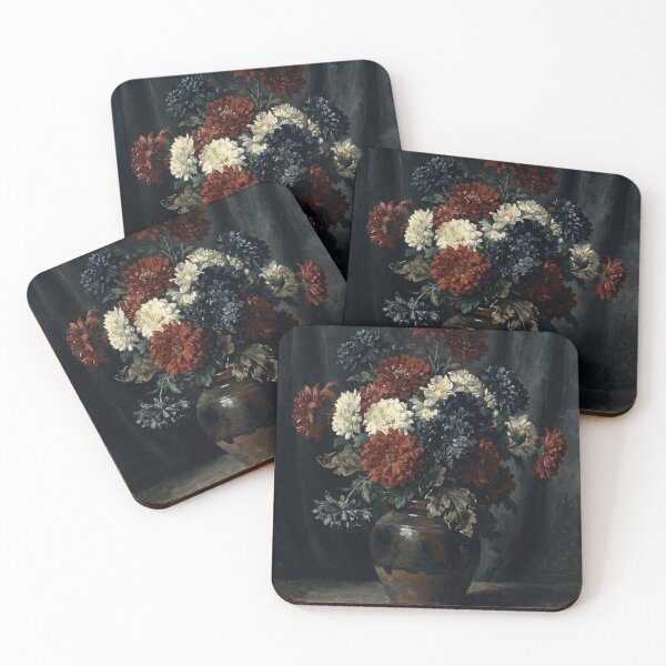 Item preview, Elegant Chrysanthemum Flower Still Life Painting Courbet Realism designed and sold by OddlySticky.