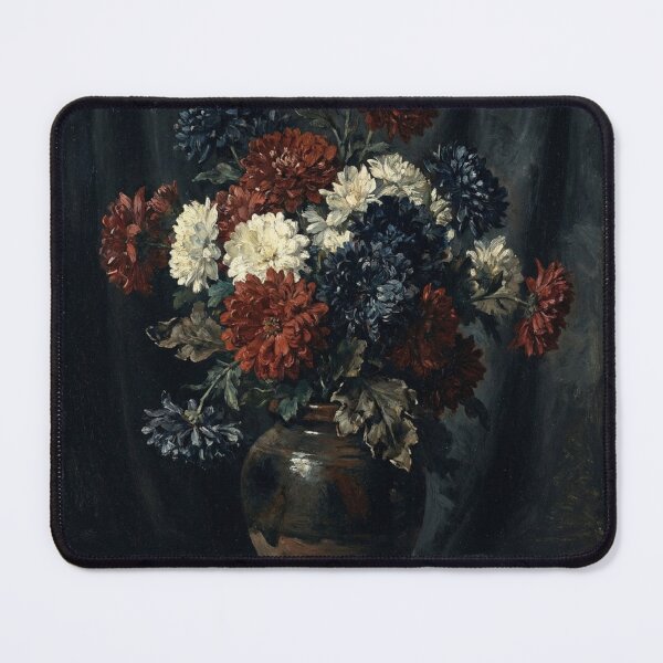 Item preview, Elegant Chrysanthemum Flower Still Life Painting Courbet Realism designed and sold by OddlySticky.
