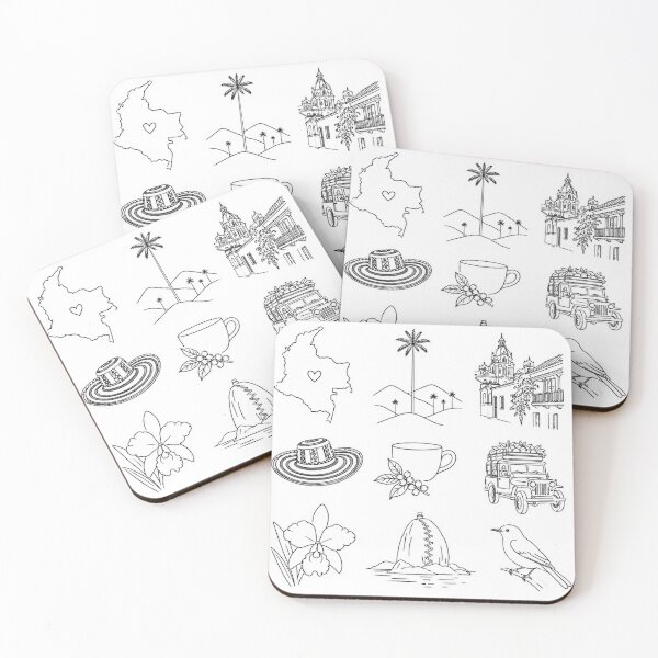 Item preview, Colombia Sticker Pack – Minimal Line Art Colombian Icons & Travel Vinyl Sticker Collection designed and sold by CositaByEs.
