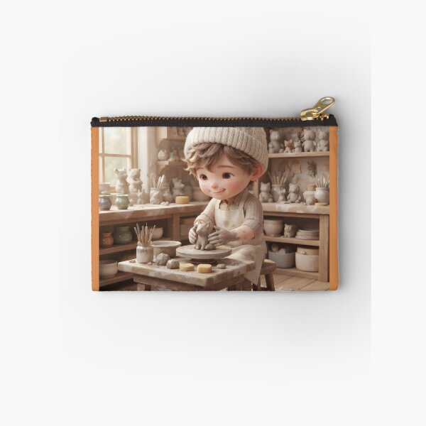 Item preview, Cute Pottery Boy Sculpting Clay Animal Workshop Design designed and sold by Azurart2.
