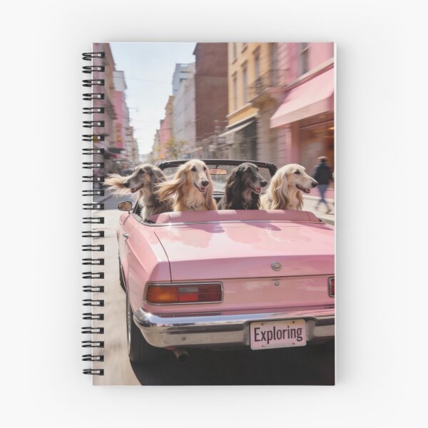 Item preview, Pink Convertible Dog Wall Art Summer Art For Living Room Decor Luxury Road Trip Print Stylish Sighthound Artwork Travel Lover Gift Gallery Poster designed and sold by Kzara Visual.
