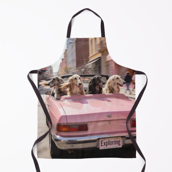 Item preview, Pink Convertible Dog Wall Art Summer Art For Living Room Decor Luxury Road Trip Print Stylish Sighthound Artwork Travel Lover Gift Gallery Poster designed and sold by Kzara Visual.