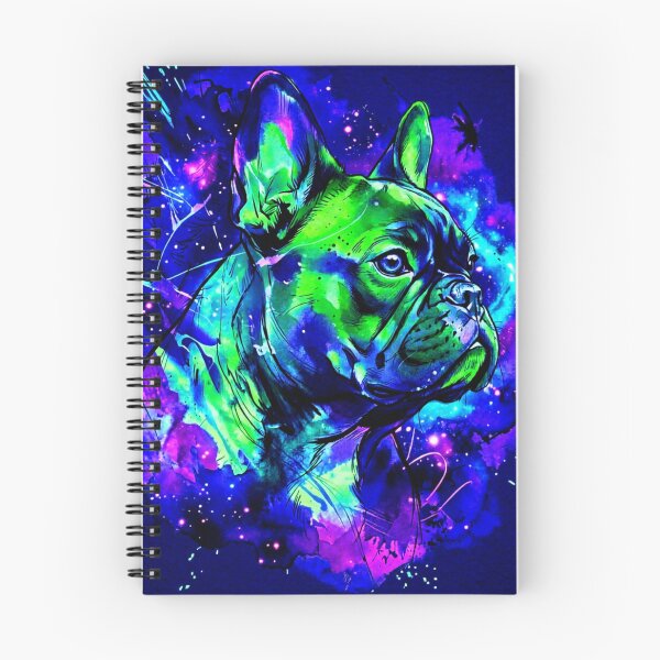 Item preview, Colorful Glow Dog Art with Futuristic Cyberpunk Style Neon French Bulldog Portrait designed and sold by shallia.