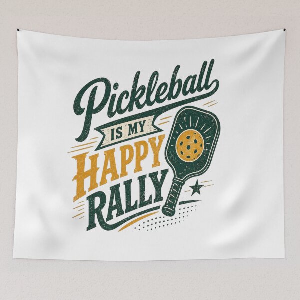 Item preview, Pickleball Is My Happy Rally | Vintage Pickleball Typography Shirt designed and sold by D.Shop.