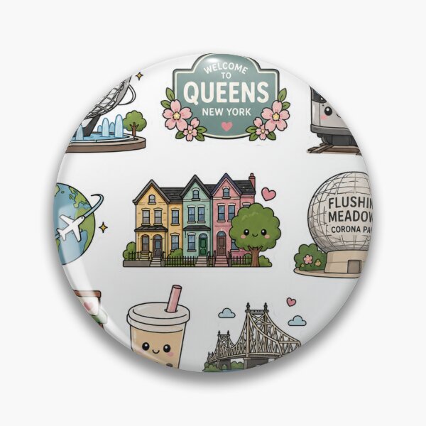 Aperçu de l'œuvre Queens NYC Kawaii Sticker Pack – Stickers créée et vendue par CositaByEs.