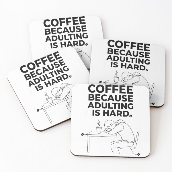 Item preview, Coffee Because Adulting Is Hard Minimalist Line Art Design designed and sold by Art JSMY.