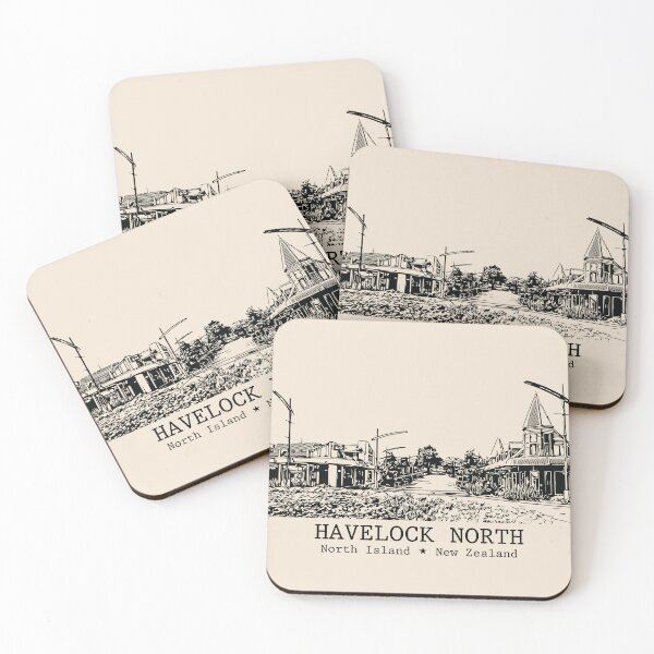 Item preview, Havelock North NZ - Vintage Ink Cityscape designed and sold by Lakeric.