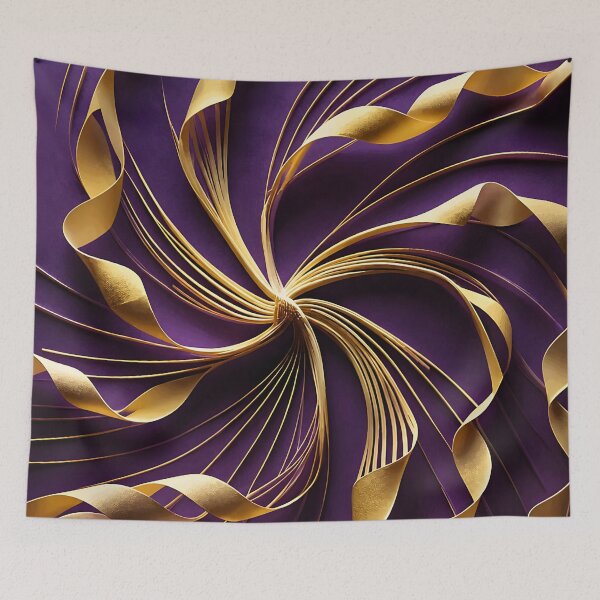 Item preview, Elegant Ribbons in Purple and Gold designed and sold by Vicky Brago-Mitchell®.