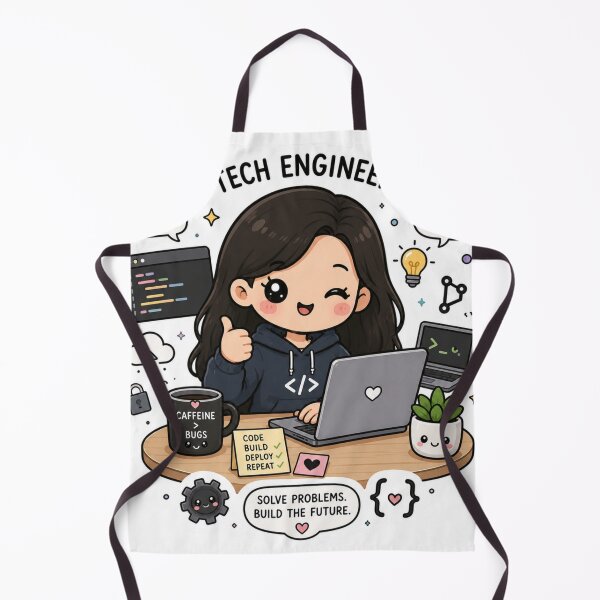 Item preview, Cute Kawaii Software Engineer Sticker – Cartoon Coder Girl with Laptop & Programming Icons designed and sold by CositaByEs.