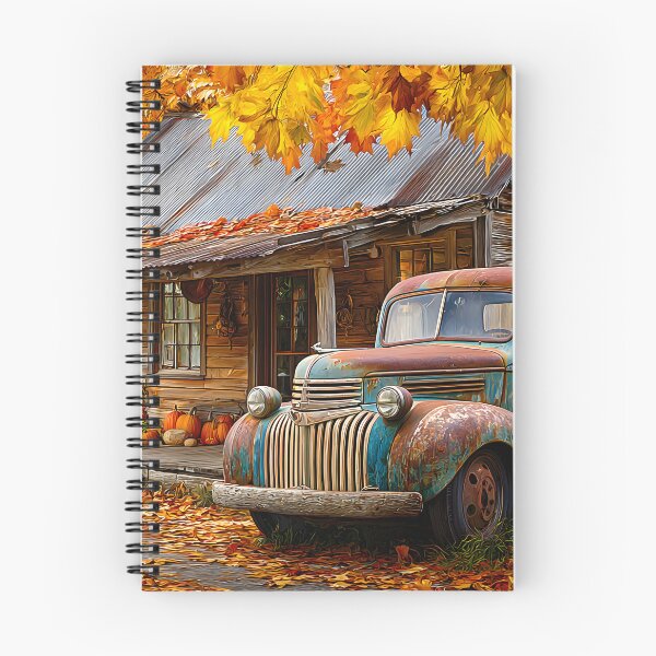 Item preview, Rustic Autumn Scene with Vintage Truck and Cabin designed and sold by Artessie.
