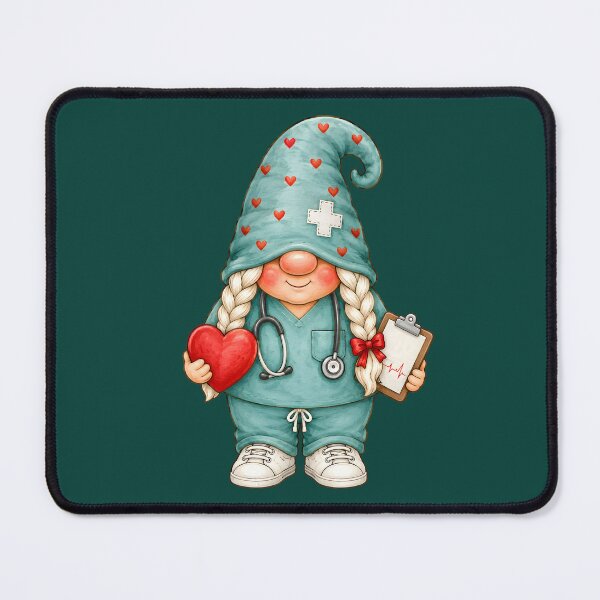 Item preview, Caring Nurse Gnome with Heart and Stethoscope designed and sold by Victor Shadehorn.