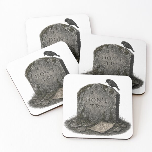 Item preview, Don't Try | Vintage Gothic Gravestone Illustration designed and sold by FadedFrequency.