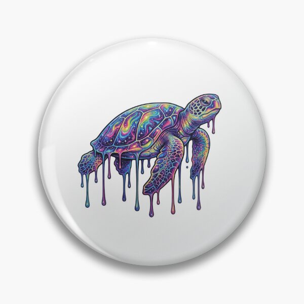 Item preview, Dripping Cosmic Sea Turtle Psychedelic Galaxy Art Print designed and sold by Ink & Void Co..