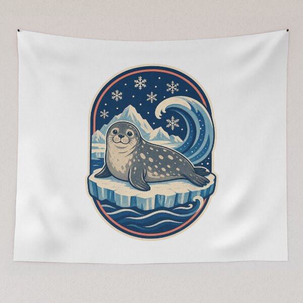 Item preview, Weddell Seal Antarctic Wildlife Illustration | Polar Ocean Animal Art designed and sold by AMICO77.