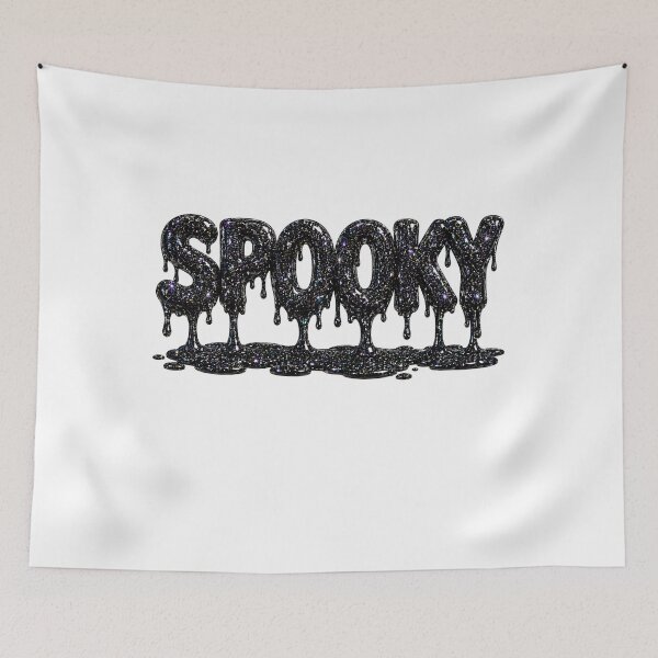 Item preview, Spooky Black Glitter Typography  Gothic Dripping Word Art Dark Galaxy Halloween Aesthetic Design designed and sold by RoPrincess.