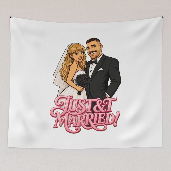 Item preview, Taylor & Travis Just Married – Pop Star Football Wedding designed and sold by FlyingSeas.