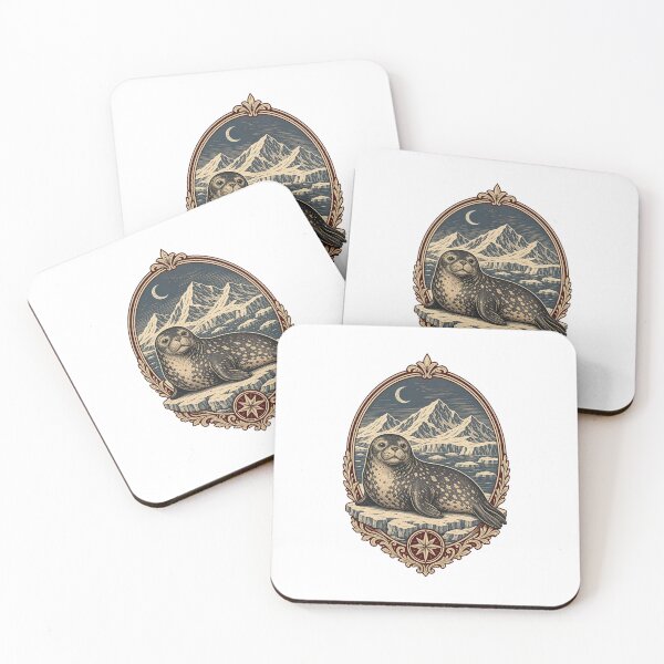 Item preview, Weddell Seal Antarctic Wildlife Illustration | Polar Ocean Animal Art designed and sold by AMICO77.