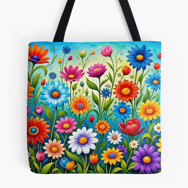 Item preview, Vibrant Boho Flower Power Meadow Pattern designed and sold by Far Out Goods.