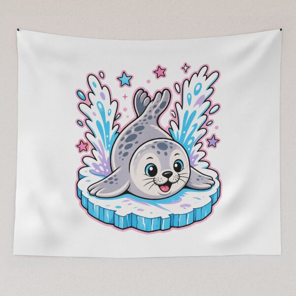 Item preview, Weddell Seal Antarctic Wildlife Illustration | Polar Ocean Animal Art designed and sold by AMICO77.