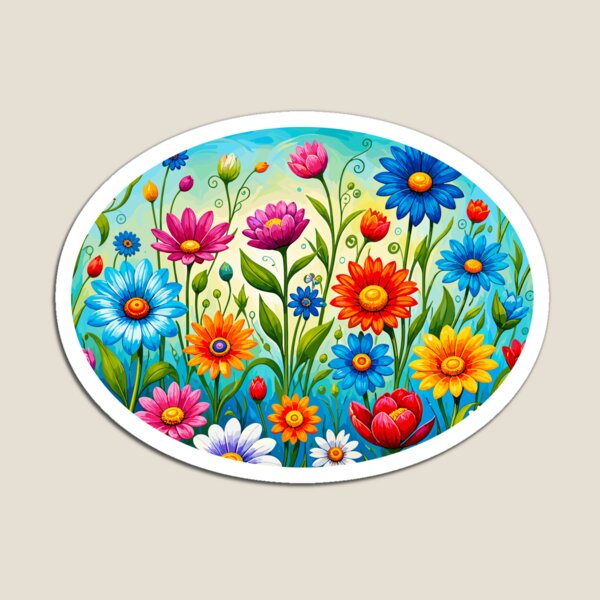 Item preview, Vibrant Boho Flower Power Meadow Pattern designed and sold by Far Out Goods.