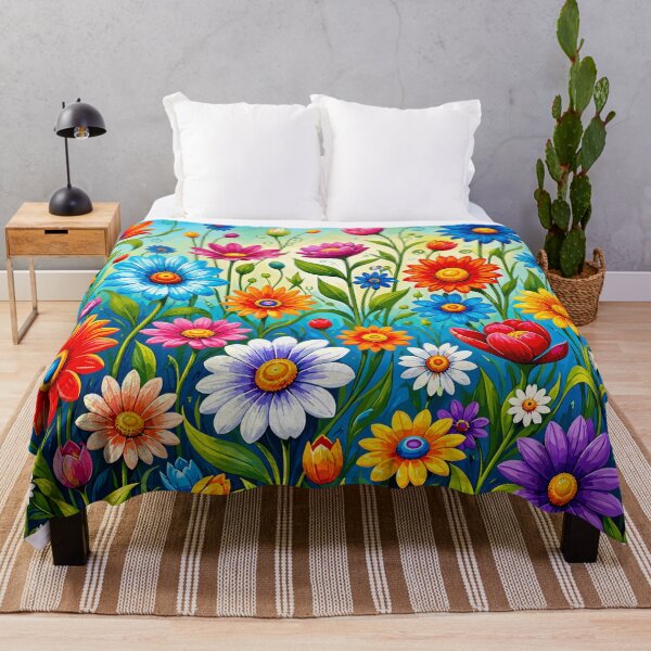 Item preview, Vibrant Boho Flower Power Meadow Pattern designed and sold by Far Out Goods.