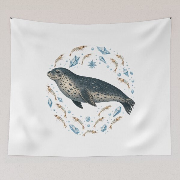 Item preview, Weddell Seal Antarctic Wildlife Illustration | Polar Ocean Animal Art designed and sold by AMICO77.