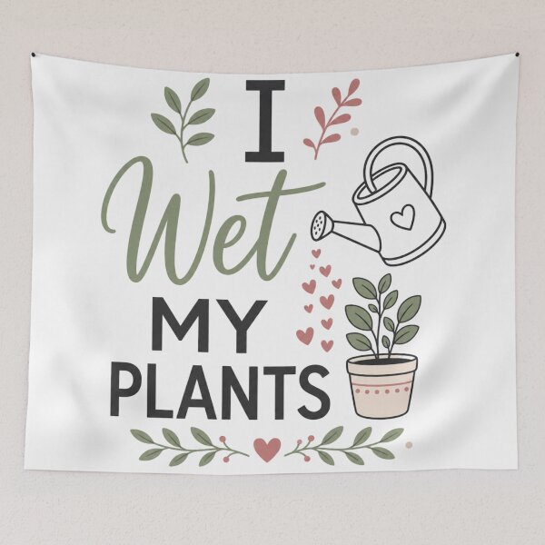 Item preview, I Wet My Plants | Funny Gardening & Plant Lover Typography T-Shirt designed and sold by rushaib.