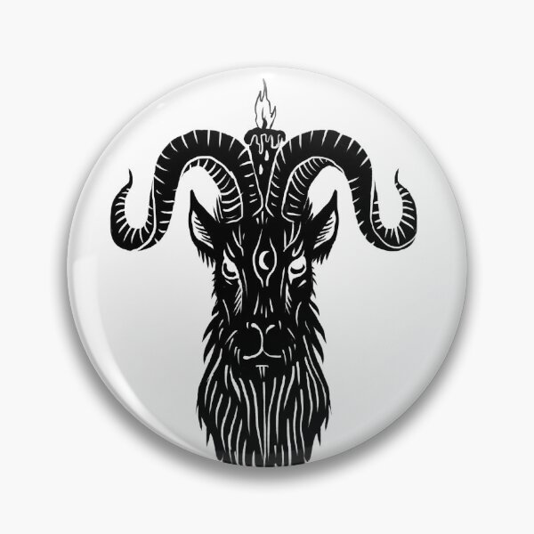Item preview, Black Phillip satan goat digital woodcut design designed and sold by Magpye.
