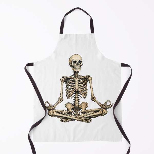 Item preview, Meditating Skeleton | Vintage Halloween Art | Retro Zen Skeleton Illustration designed and sold by Rewind Society.