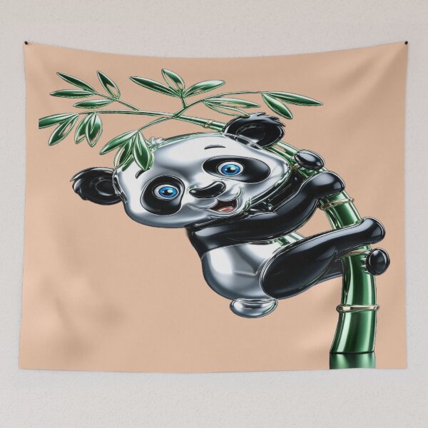 Item preview, The Blue Radiance of the Joy of Living, Climb Bear on Emerald Green Bamboo designed and sold by RAYBIL.