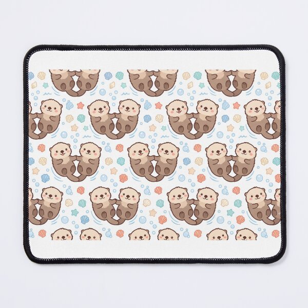 Item preview, Cute Chibi Sea Otters Holding Hands Pattern designed and sold by MuffinMeng ⭐⭐⭐⭐⭐.