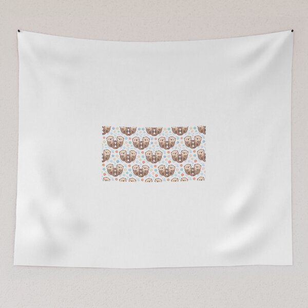 Item preview, Cute Chibi Sea Otters Holding Hands Pattern designed and sold by MuffinMeng ⭐⭐⭐⭐⭐.