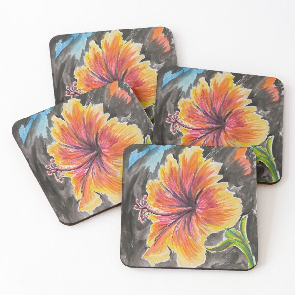 Item preview, Vibrant Hibiscus Flower Watercolour Painting  designed and sold by JustArtSoulUK.