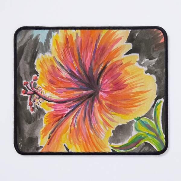 Item preview, Vibrant Hibiscus Flower Watercolour Painting designed and sold by JustArtSoulUK.