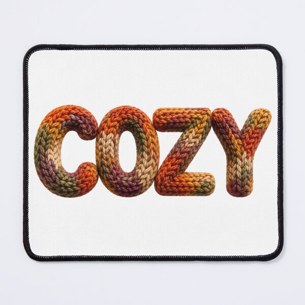 Item preview, Cozy Knit Typography Chunky Crochet Word Art Autumn Hygge Yarn Aesthetic Design designed and sold by RoPrincess.