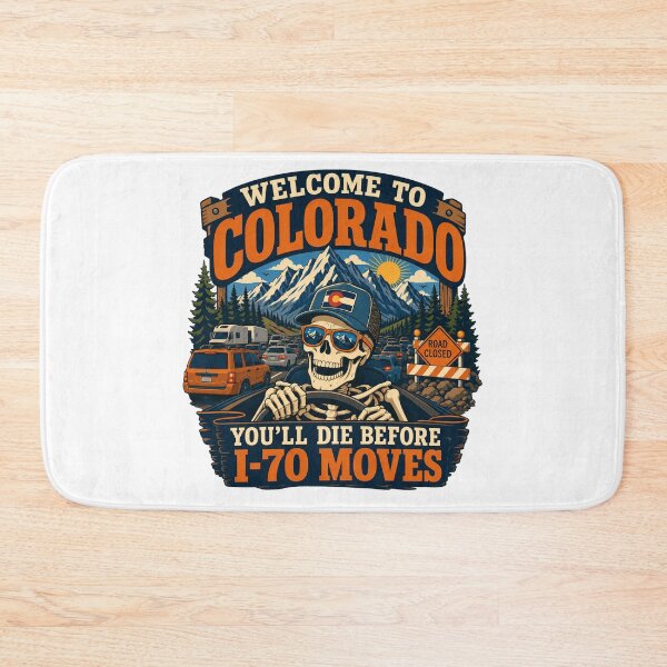 Item preview, Colorado I-70 Traffic Dark Humor Skeleton Road Trip designed and sold by FlyingSeas.