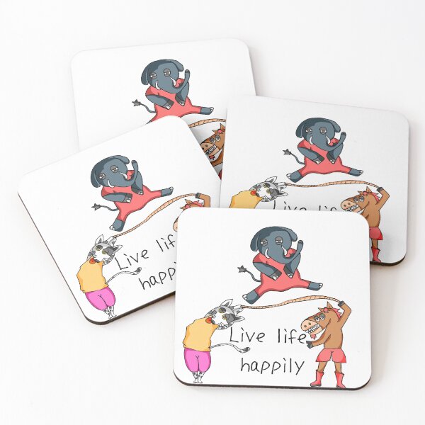 Item preview, Live Life Happily Funny Animals Playing Rope Jump designed and sold by ZHISUART.