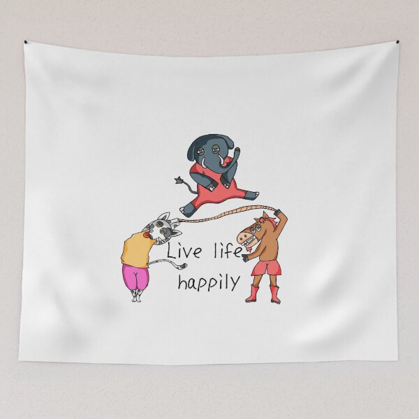 Item preview, Live Life Happily Funny Animals Playing Rope Jump designed and sold by ZHISUART.