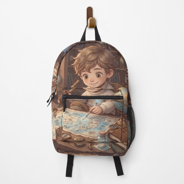 Item preview, Little Explorer Studying Treasure Map In Vintage Room designed and sold by Azurart2.