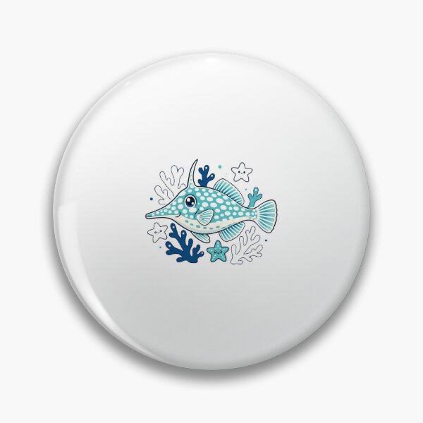 Item preview, Orange Spotted Filefish Coral Reef Illustration | Tropical Marine Life Art designed and sold by AMICO77.