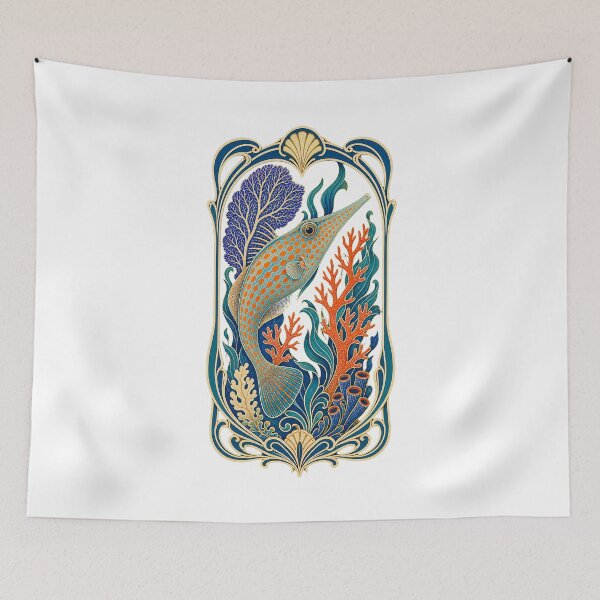 Item preview, Orange Spotted Filefish Coral Reef Illustration | Tropical Marine Life Art designed and sold by AMICO77.