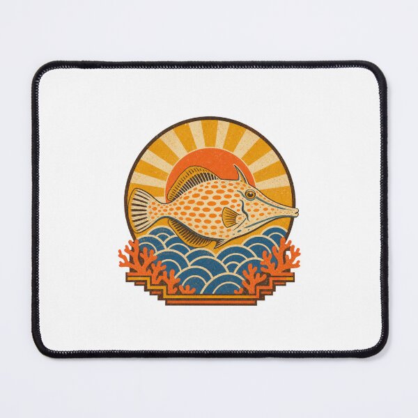 Item preview, Orange Spotted Filefish Coral Reef Illustration | Tropical Marine Life Art designed and sold by AMICO77.