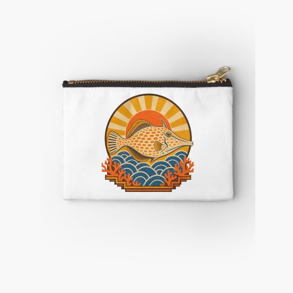 Item preview, Orange Spotted Filefish Coral Reef Illustration | Tropical Marine Life Art designed and sold by AMICO77.
