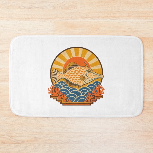 Item preview, Orange Spotted Filefish Coral Reef Illustration | Tropical Marine Life Art designed and sold by AMICO77.