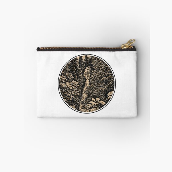 Item preview, Tall Forest Waterfall | ink art Nature Landscape designed and sold by Linoluca.