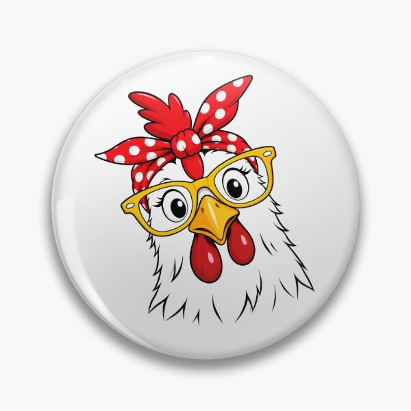 Item preview, Funny Cartoon Chicken With Glasses And Polka Dot Bandana designed and sold by Moizento.