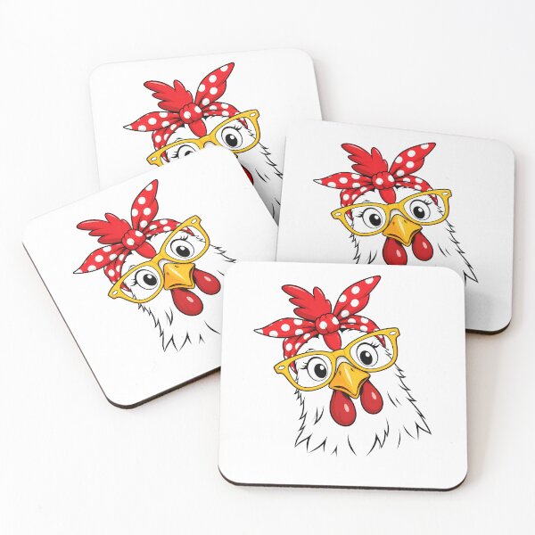 Item preview, Funny Cartoon Chicken With Glasses And Polka Dot Bandana designed and sold by Moizento.