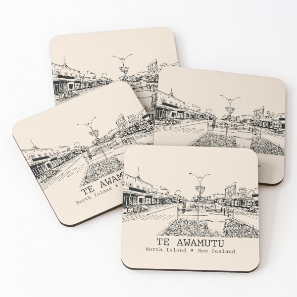 Item preview, Te Awamutu NZ - Vintage Ink Cityscape designed and sold by Lakeric.
