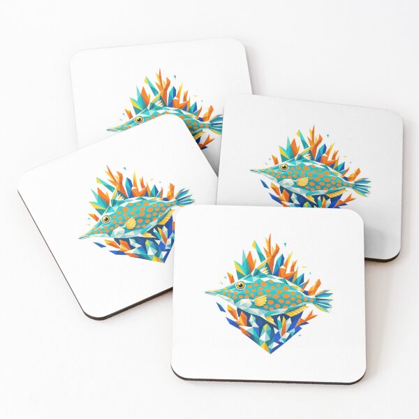 Item preview, Orange Spotted Filefish Coral Reef Illustration | Tropical Marine Life Art designed and sold by AMICO77.