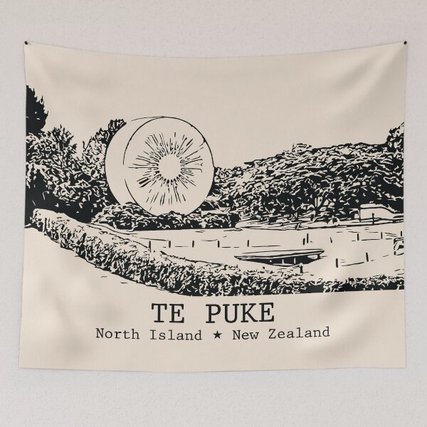 Item preview, Te Puke NZ - Vintage Ink Cityscape designed and sold by Lakeric.